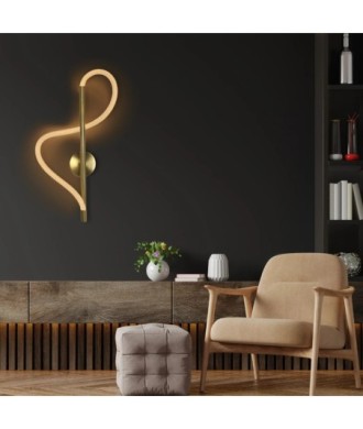 kelvo® GLOW KLV-101-0168 Φωτιστικό Τοίχου - Απλίκα LED 24W 2400lm 360° AC 220-240V IP20 Ρυθμιζόμενο Λευκό CCT με On-Off 2700K-4500K-6000K - Lumileds SMD Chip - Χρυσό Πλατίνα - Μ30 x Π15 x Υ70cm - 3 Χρόνια Εγγύηση